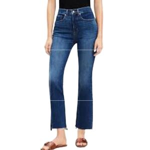 Loft High Rise Kick Crop Denim Jeans Size 6 28 Petite NEW NWT Step Fray Hem